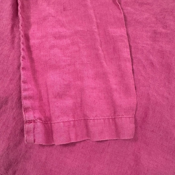 Gap Womens 100 % Linen Ruched‎ Sides V-neck Tunic Beachy Pink Sz XL - Picture 7 of 9